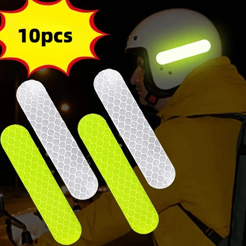 Reflective Night Safety Warning Wall decals Waterproof Anti-Collision Reflective Strips Reflective Bike Stickers for helmet Light Tape
