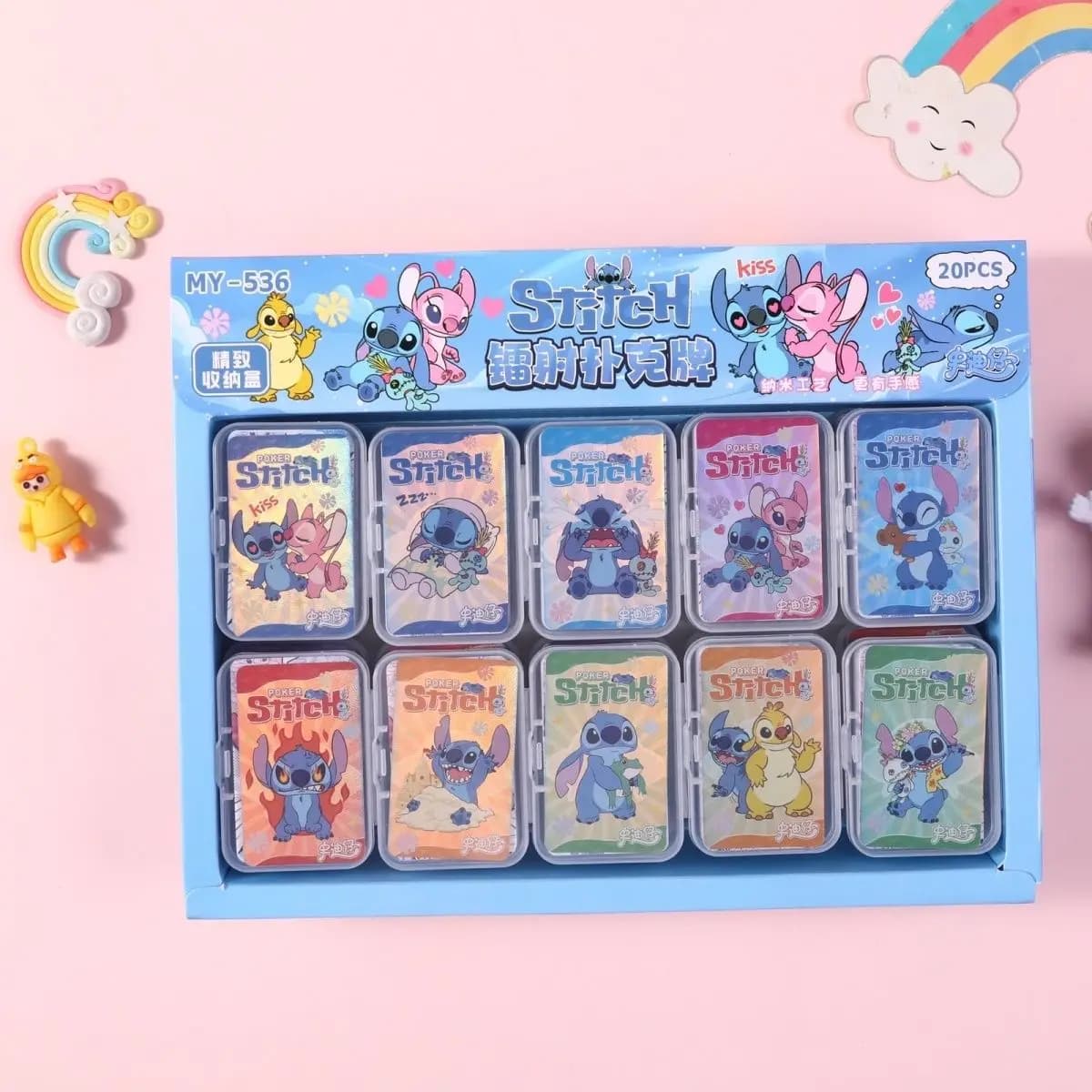 Scatola Portaoggetti Stitch, Carte da Gioco Cartoon, Mini Puzzle Premium Kulomie, Carte da Gioco per Bambini