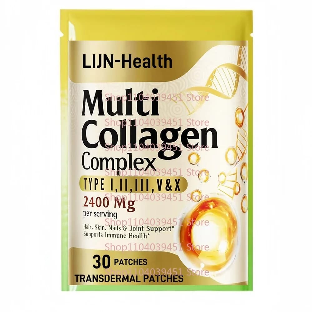 30 cerotti Peptidi al collagene Cerotti transdermici per donne con tipi I, II, III, V e X per capelli, pelle, articolazioni e supporto per ossa