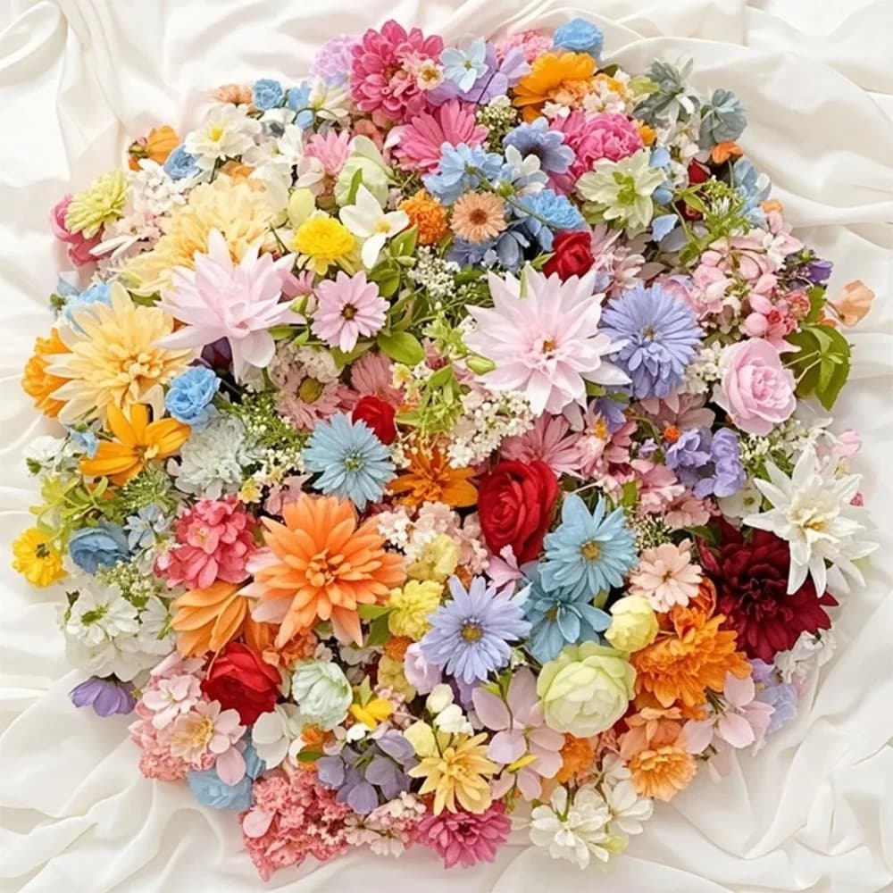 20/52 pieces random mix artificial flowers fake silk flowers for home room decoration craft gifts diy accessories wedding decoration