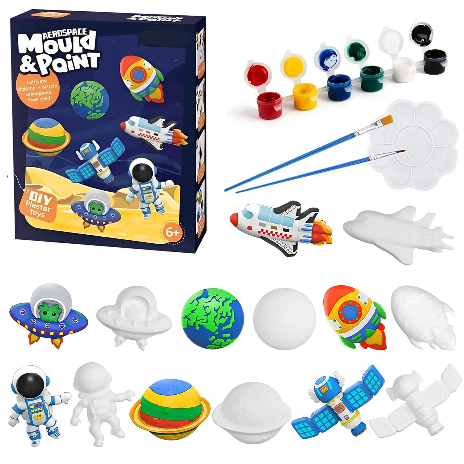 Space DIY Gypsum Kit for Kids Creative Hand Painted Dolls Toddler Coloring Toys Educational Art Craft Brain Development