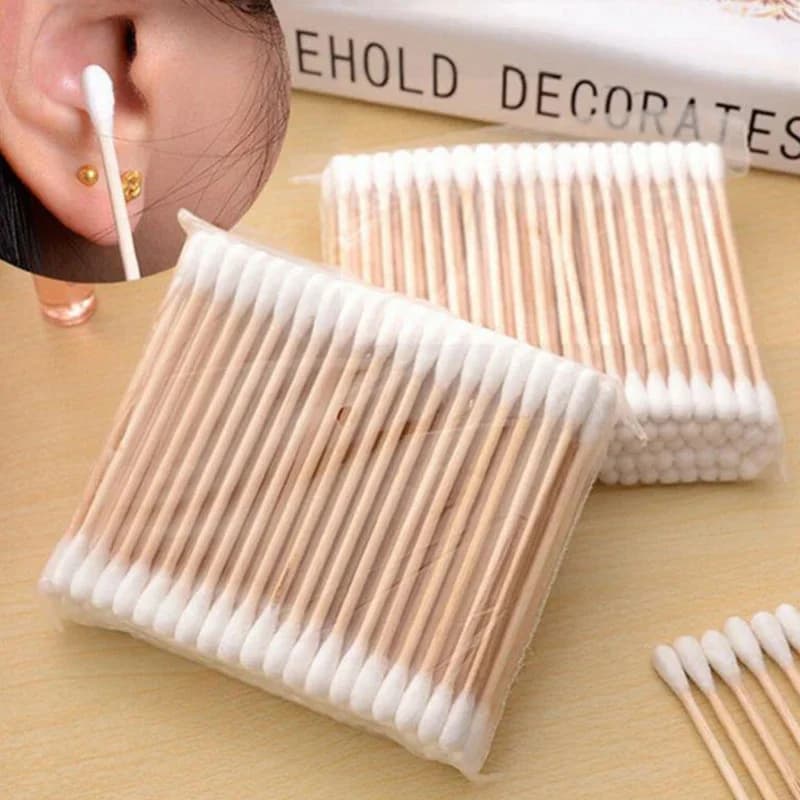 100/500/1000 pezzi tampone di cotone monouso per trucco a doppia testa bastoncini di cotone morbido per bastoncini di legno medico strumenti per la pulizia delle orecchie del naso