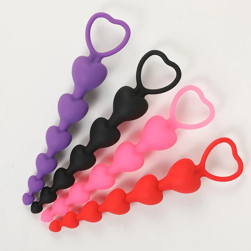 Morbido a forma di cuore perline anali butt plug in silicone palla anale giocattolo del sesso per donna uomo massaggio prostatico ano vaginale dilatatore masturbazione