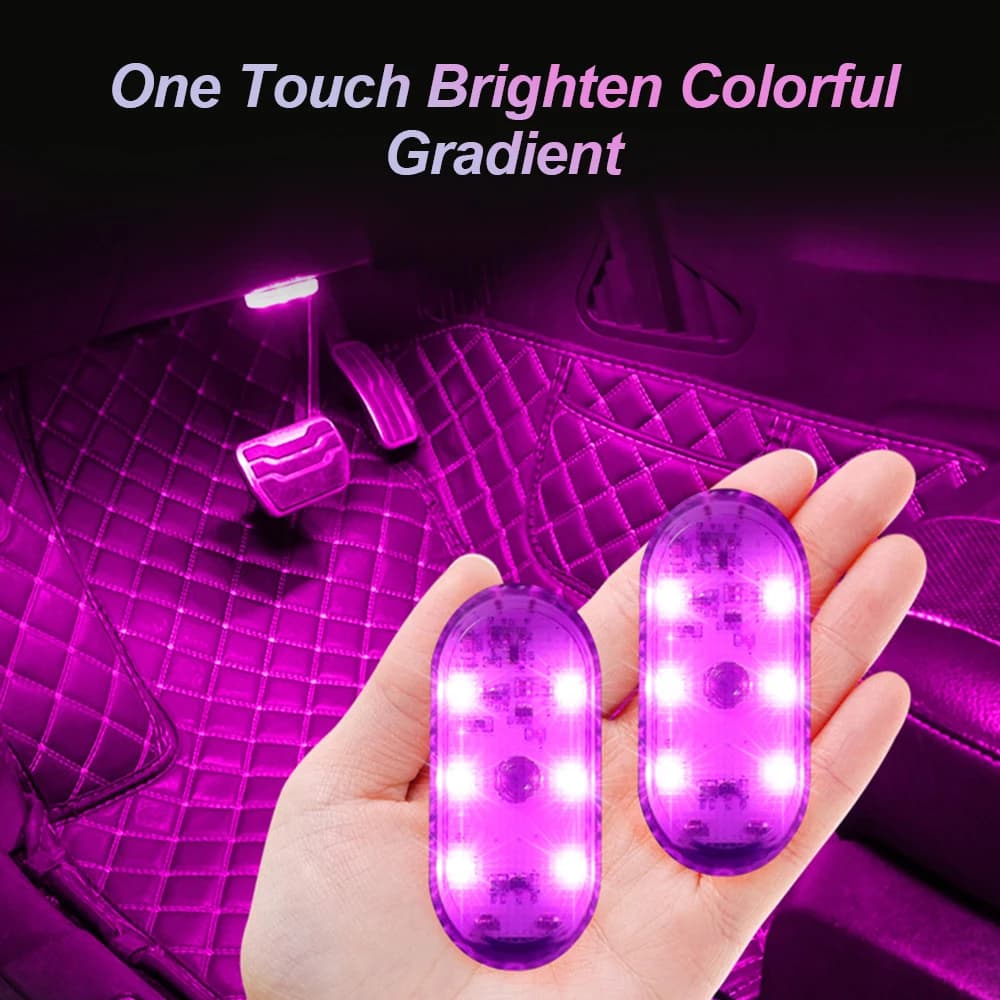 Multicolor Car Light Wireless LED Tactile Light Ceiling Sensor for Roof Light Mini USB Charging Light Interior Car Accessories