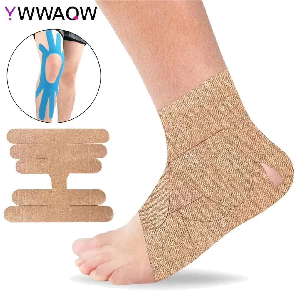 2 pz/set Nastro Kinesiologico, Supporto Muscolare Adesivo Elastico Sport Atletico Nastro Terapia Recupero per Ginocchia, Caviglia, Sollievo dal Dolore Articolare