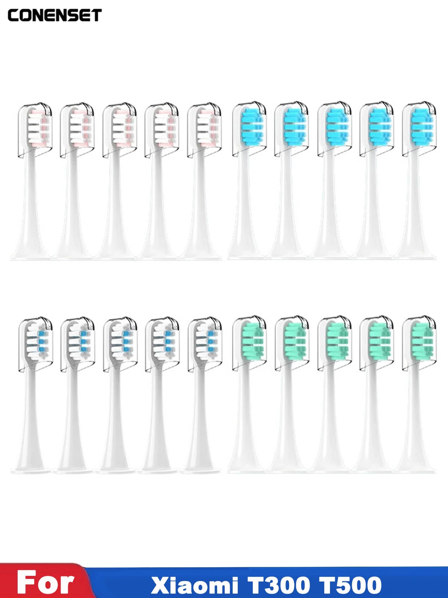 4 spare parts for electric toothbrush Xiaomi Mijia T300 T301 T500, heads with soft bristles DuPont.