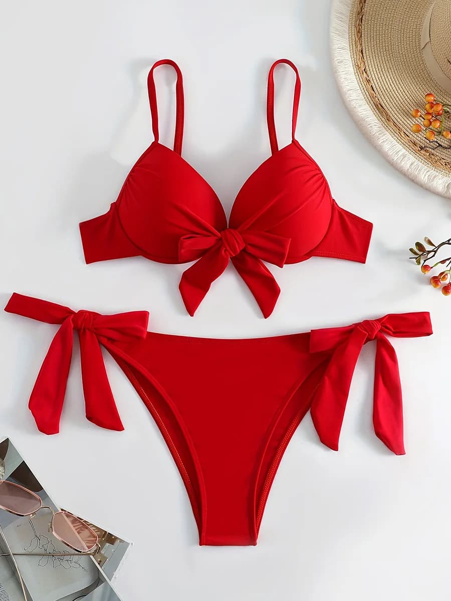Sexy knotted bra with tight bikini bikini swimsuit woman swimsuits bikini two-piece bikini set bikini push up swimsuit swimsuit