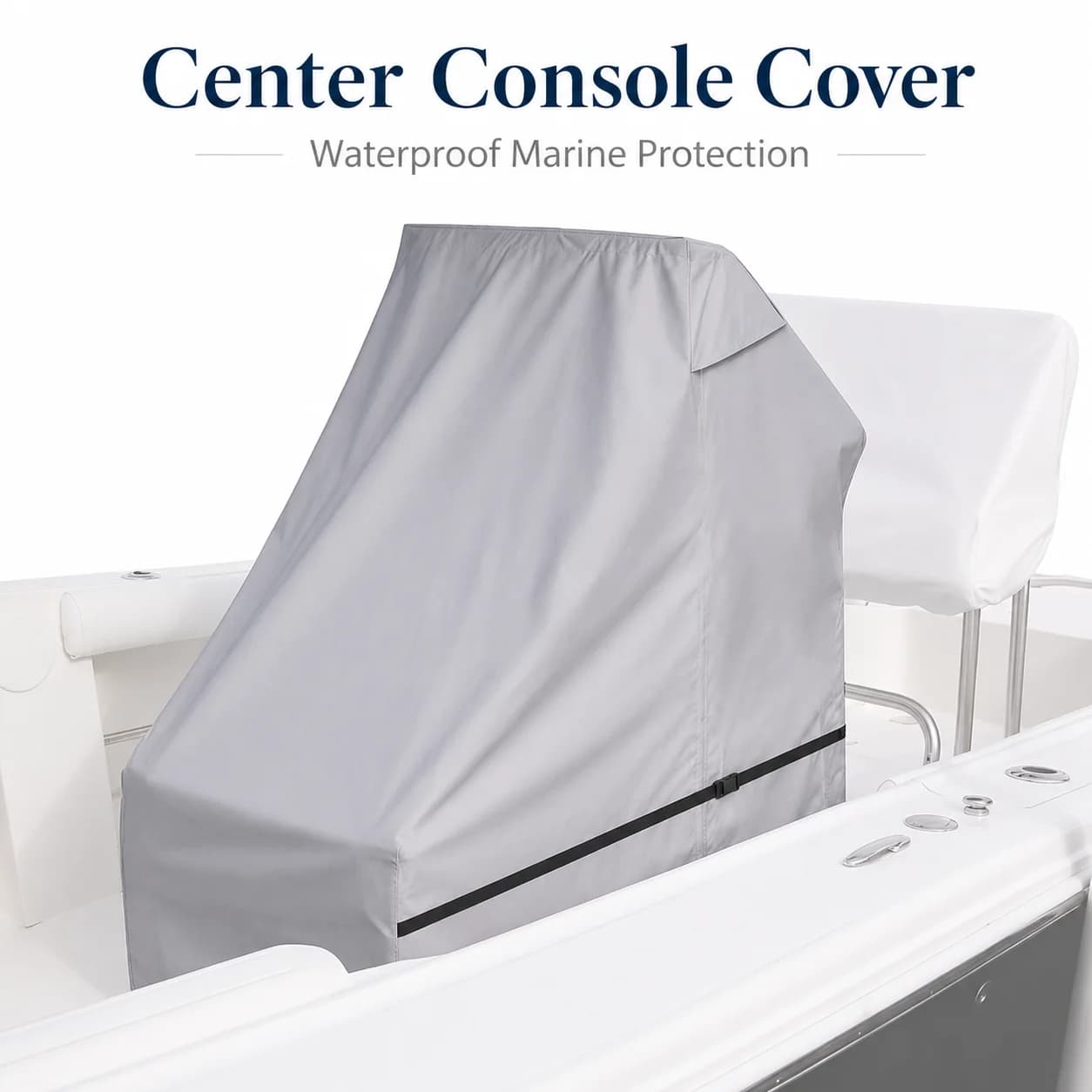 Waterproof Boat Console Cover Oxford Sunproof Windproof Dust Cover with Elastic Rope Buckle Strap for Yacht Marine Accessories