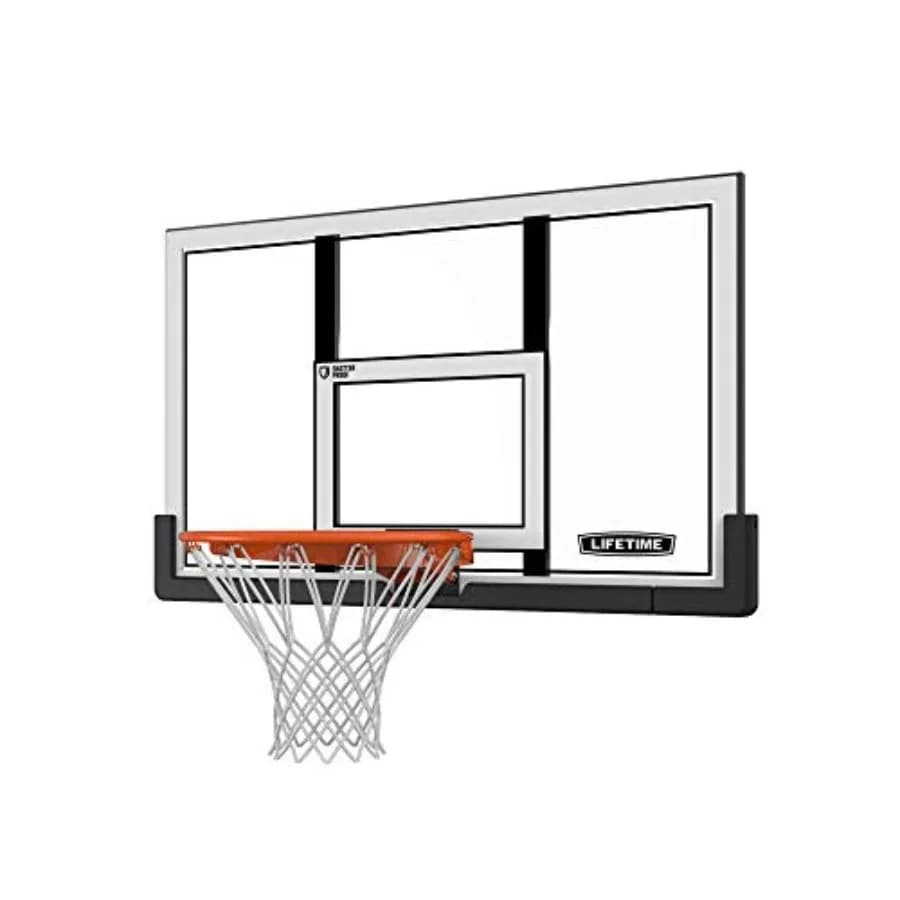 Combo canestro e tabellone infrangibili per campi da basket all'aperto, in policarbonato, colore nero, ultra resistente e resistente alle intemperie