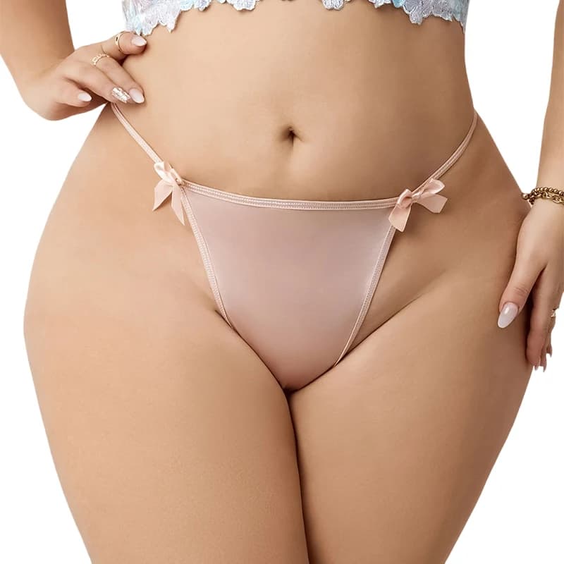 1 Piece 2026 1XL-4XL Plus Size Sexy Women's Scenter With Bow Bikini Sexy Lingerie Breathable Comfortable G-string Female Intimate