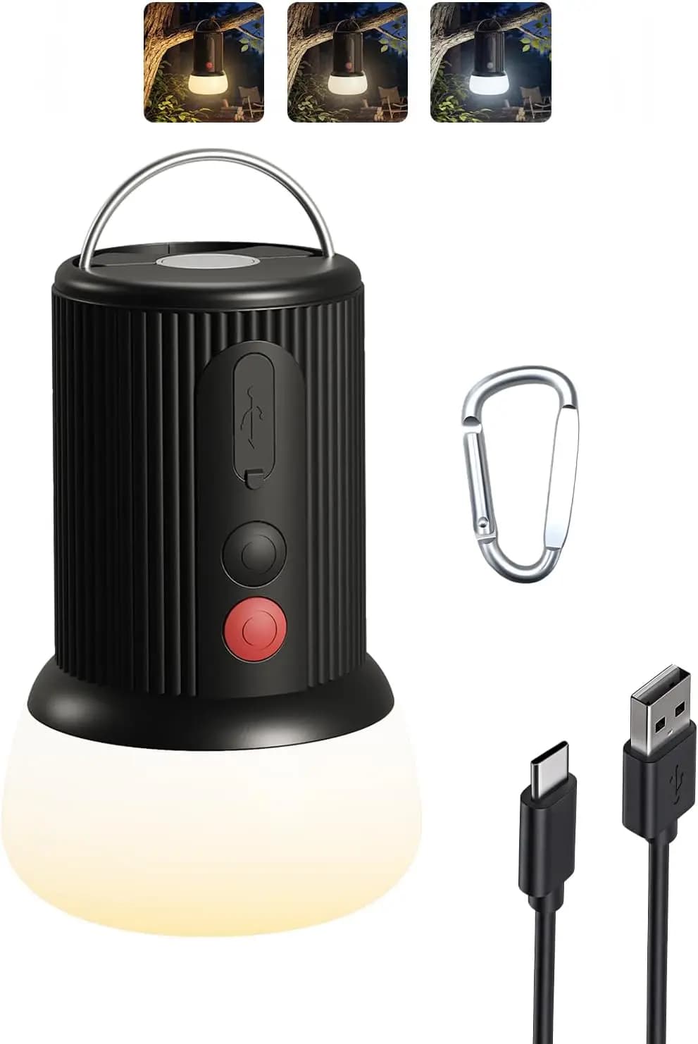 LED Rechargeable Camping Lantern with 6000mAh Battery for Camping Hiking Emergency Tent Light, Portable Water-Resistant Outdoor