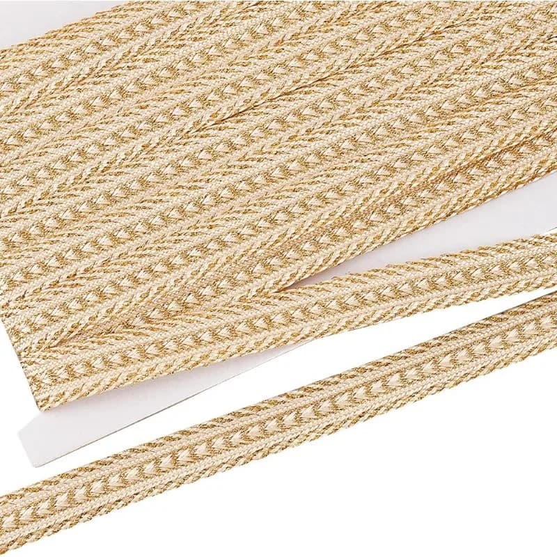 12.5Yard 15mm Width Trim Pale Trim Goldenrod Polyester Decorative Waist Tape Sewed Military Ingots Trim For Home