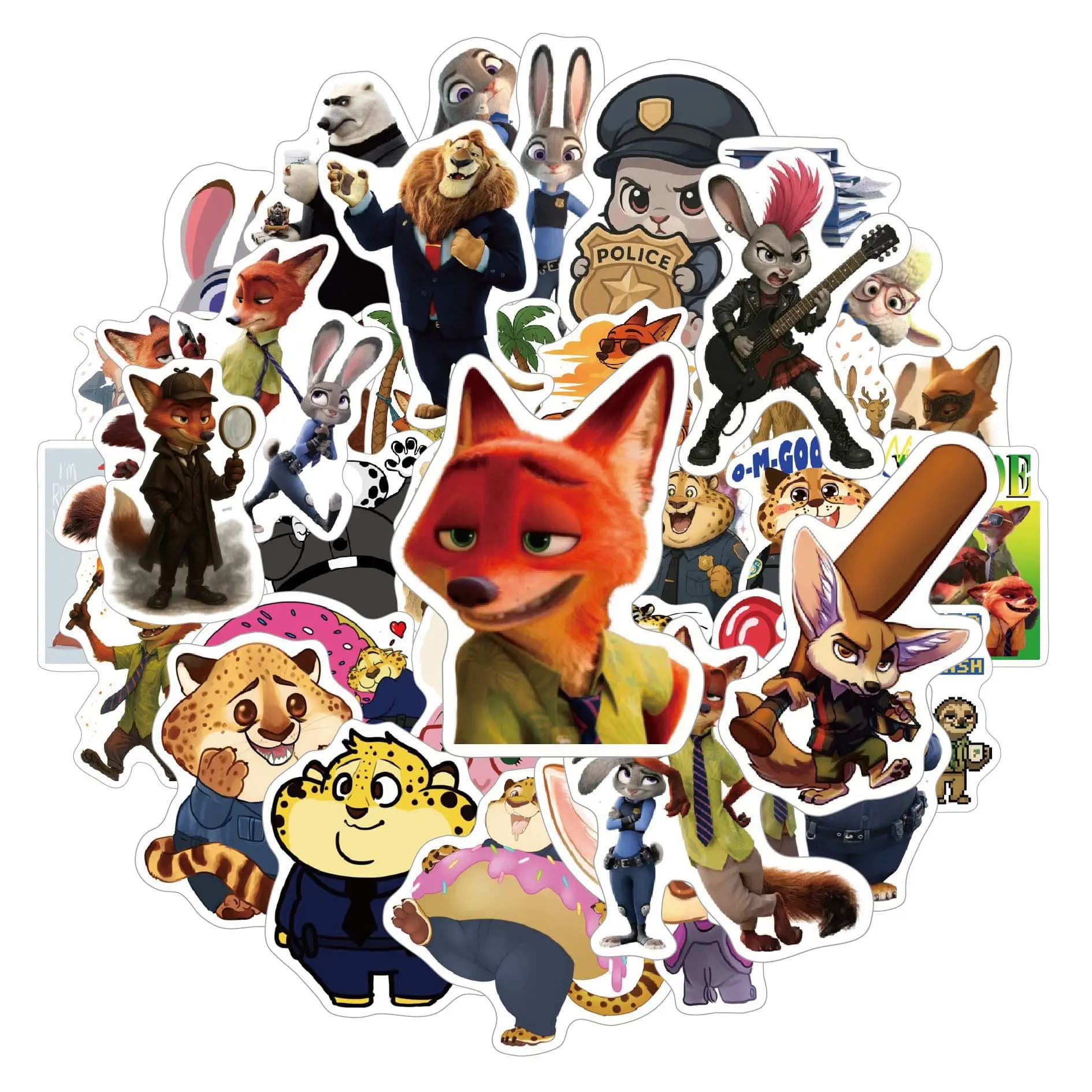 50 pezzi carino Zootopia 2 adesivi Disney PVC cartone animato decalcomanie fai da te decorazione per skateboard notebook telefono bici divertenti graffiti giocattoli