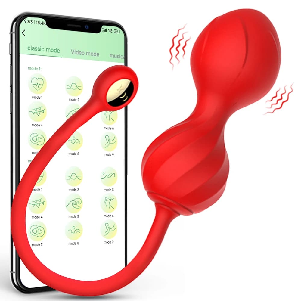 Vibratore per palline vaginali senza fili per donne Stringere l'allenatore muscolare della vagina Palla Kegel Uovo Giocattoli sessuali intimi per adulti 18 coppie