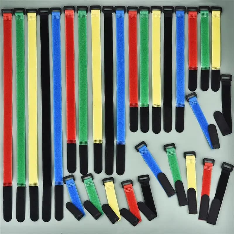10 pz/lotto 15-50cm cinghie in Nylon riutilizzabili con anello a gancio nastro di fissaggio colorato inverso fascette autoadesive fascette fisse avvolgenti