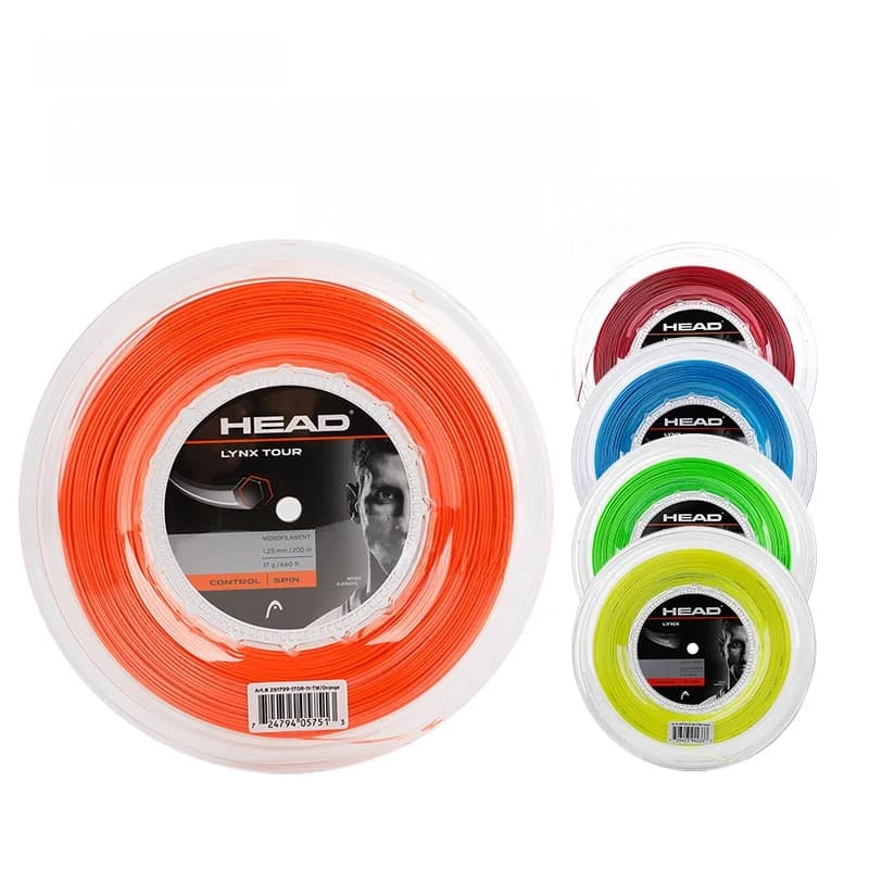 Tennis Court in Polyester Comfortable HEAD Lynx Hard String 200m Big Bobbin with Scissors for Tennis players and Fitness enthusiasts