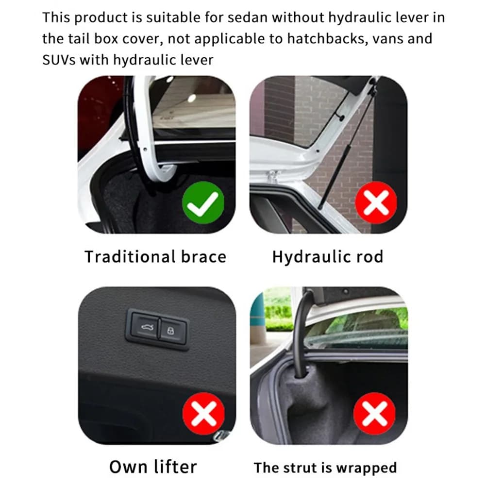 Kit 2 Pezzi Molle di Sollevamento per Portellone Auto con Dispositivo Ausiliario di Apertura Remota e Molle Metalliche Regolabili per il Controllo Automatico del Sollevamento del Cofano