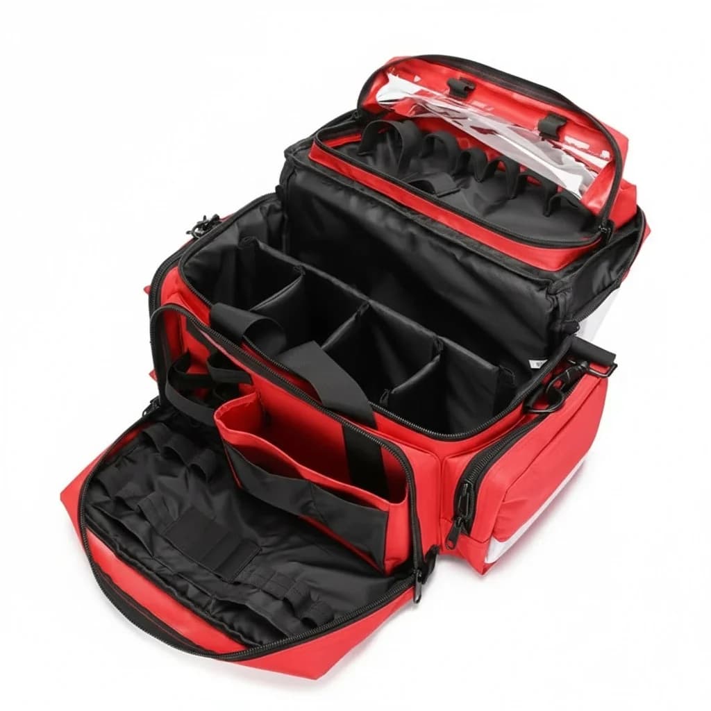 Borsa per Traumi EMT, Kit di Pronto Soccorso Vuoto in Oxford 1000D, Kit di Emergenza Medica Riflettente di Grande Capacità, Borsa per Ambulanza