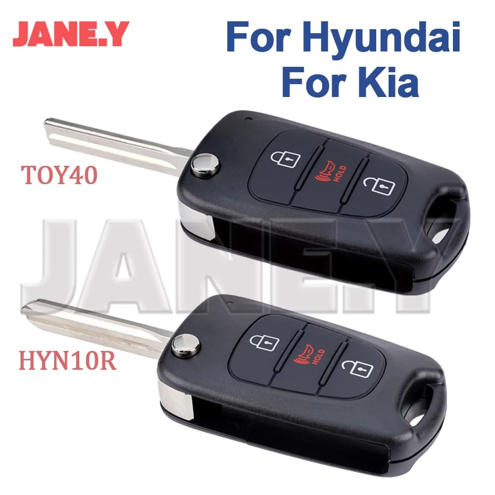 Guscio per chiave a scatto TOY40 HYN10R con lama non tagliata per Kia e Hyundai Rio Soul Sportage 2010-2014, custodia per chiave remota pieghevole