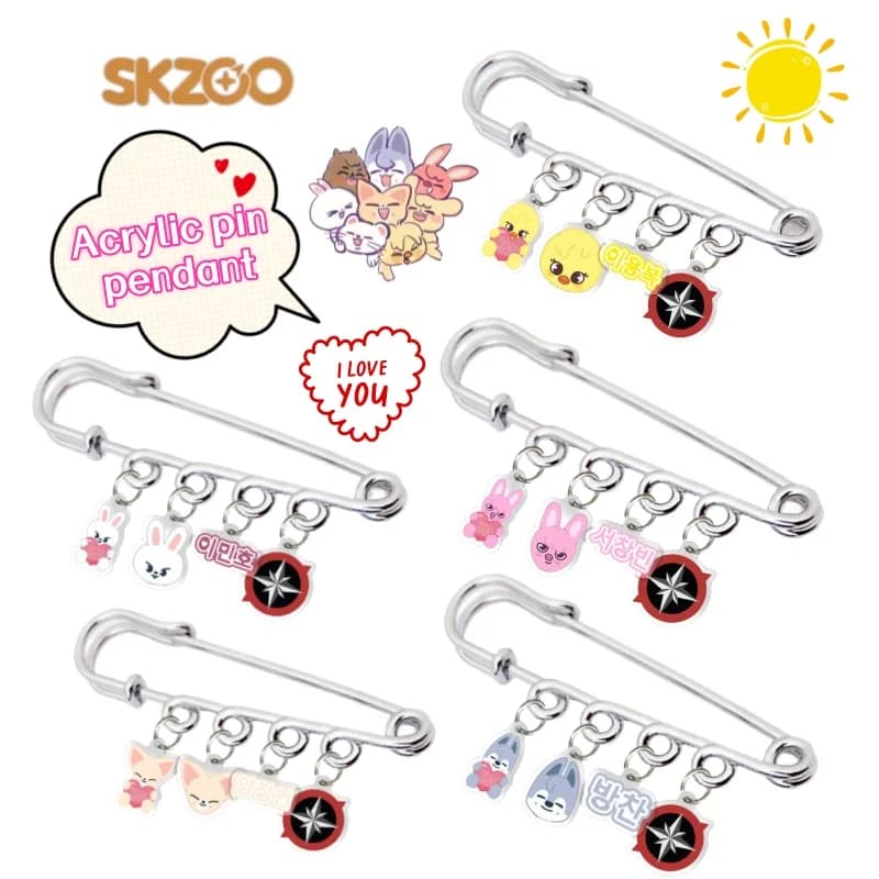 SKZOO STRAY KIDS Wolf chan Leebit Dwaekki Jiniret Quokka Cartoon Carino Pin in Acrilico Ciondolo per Borsa Portachiavi Decorazione