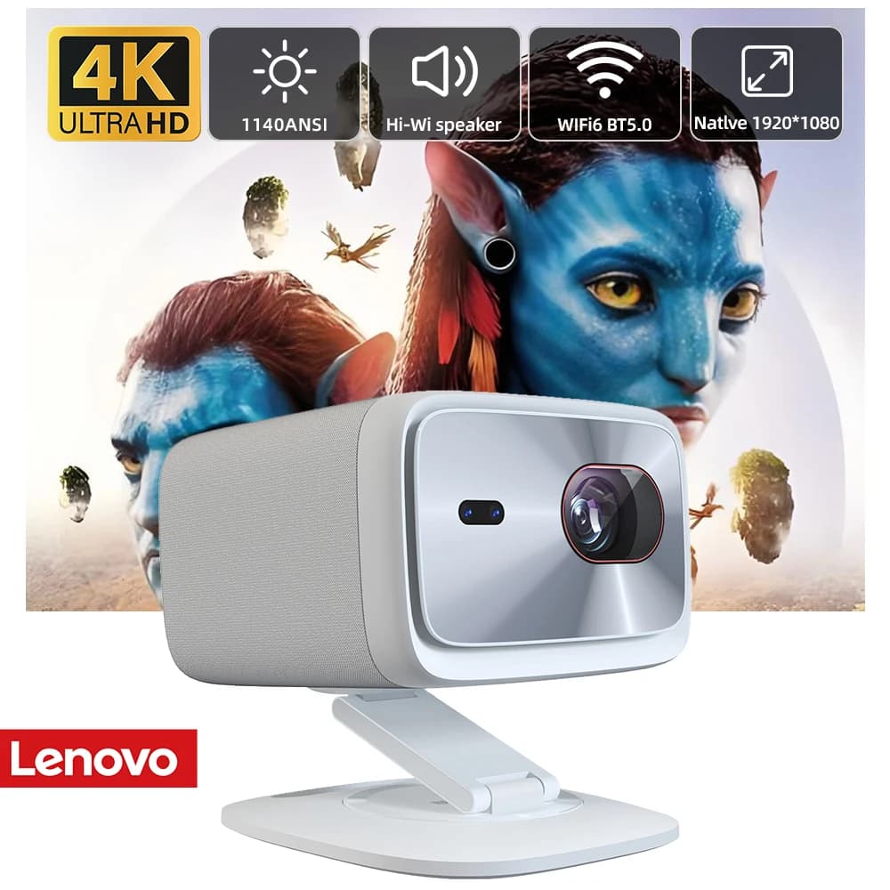 Proiettore Lenovo 100P 4K Full HD 1920*1080P Proiettore laser LED Wifi 1140ANSI Proiettore Home Theater a fascio portatile PK hy300 pro