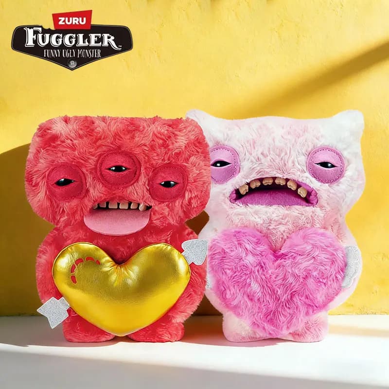 Peluche Fuggler Love Fugg 100% Originale, 9 Pollici, Divertenti Mostri con Denti Stravaganti, Bambola di Peluche da Collezione per Bambini ZURU