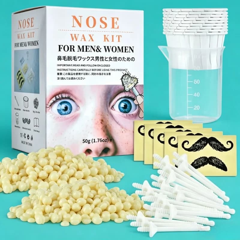 2026 Portable Painless Nose Wax Kit 50g Paper-Free Nose Hair Removal Cleaning Waxing Beans Depilation Kit Trimmer For Men Women