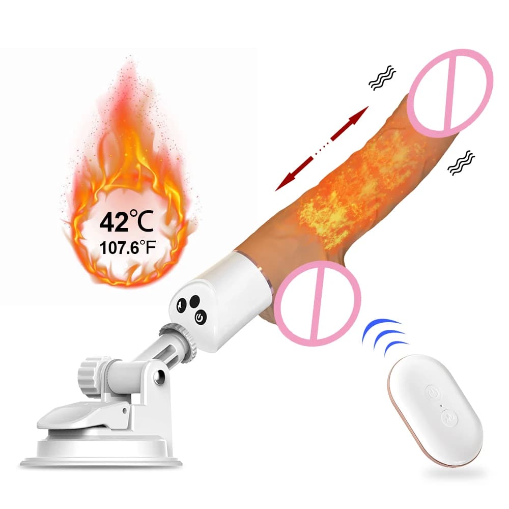 Dildo di spinta telescopico automatico Telecomando senza fili Dildo realistico G Spot vibratore Giocattoli del sesso femminile per le donne adulte