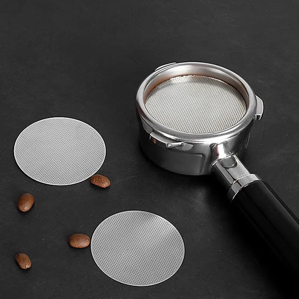 Single layer secondary water distribution network, filter with handle for stainless steel coffee machine, smooth, robust, durable and easy