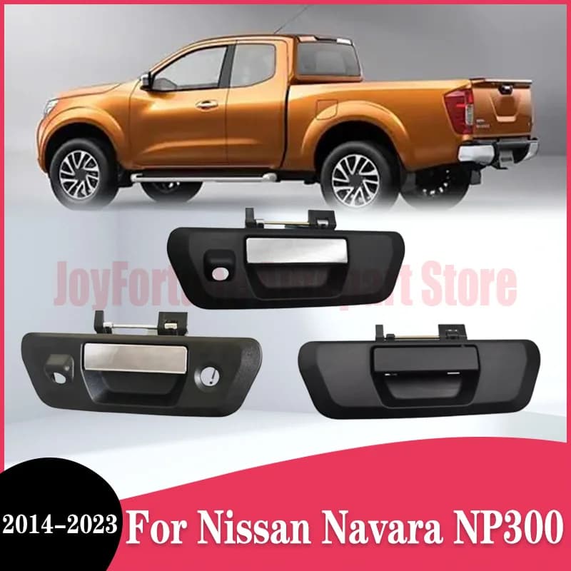 JF Maniglia per porta portellone posteriore per auto con placcatura del foro della chiave della fotocamera per Nissan Navara 2014-2023 D23 NP300 RIICH 6 2017 90606-4JG0C