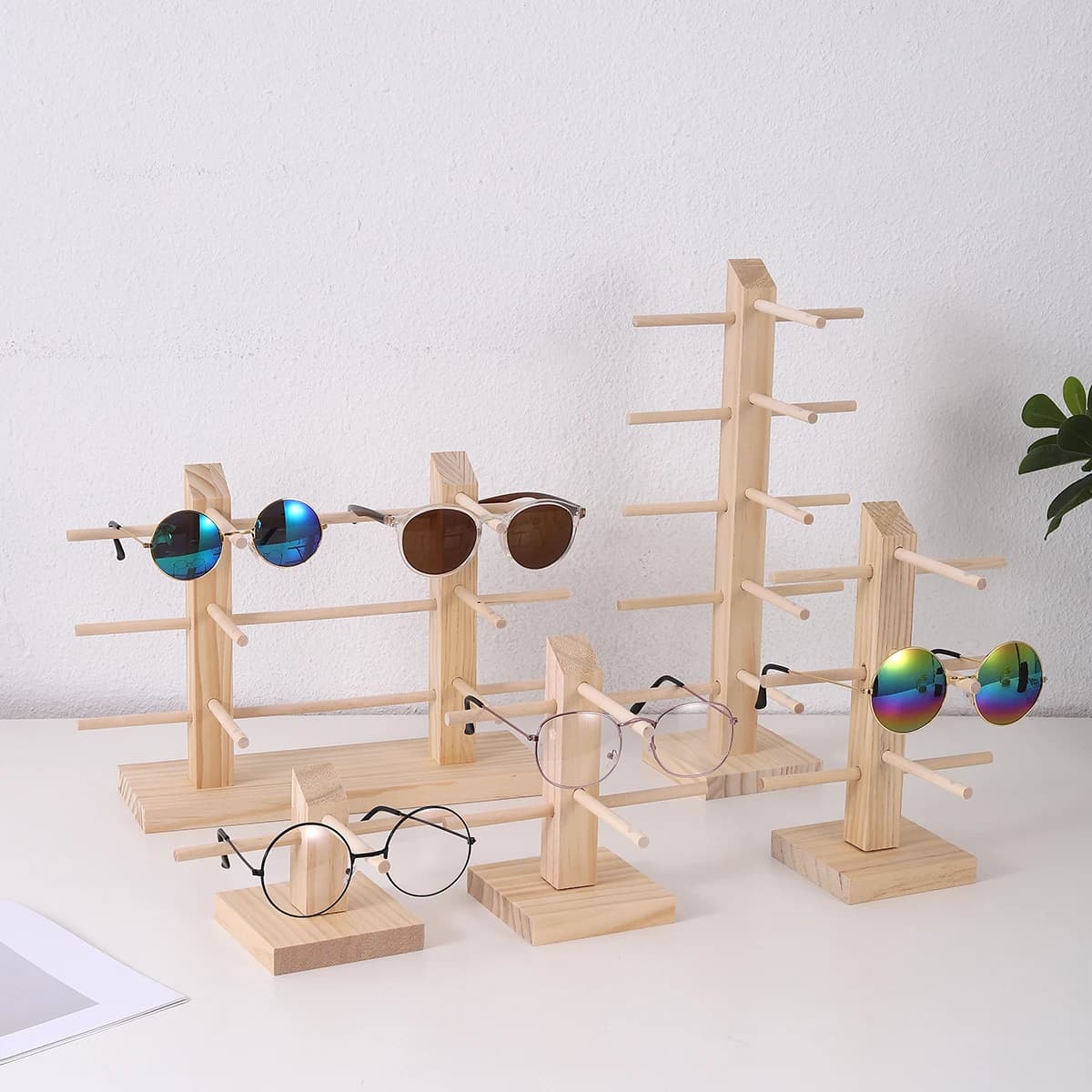 Creative multilayer wooden display for sunglasses holder for glasses storage rack window counter showcase glasses shelves organizer