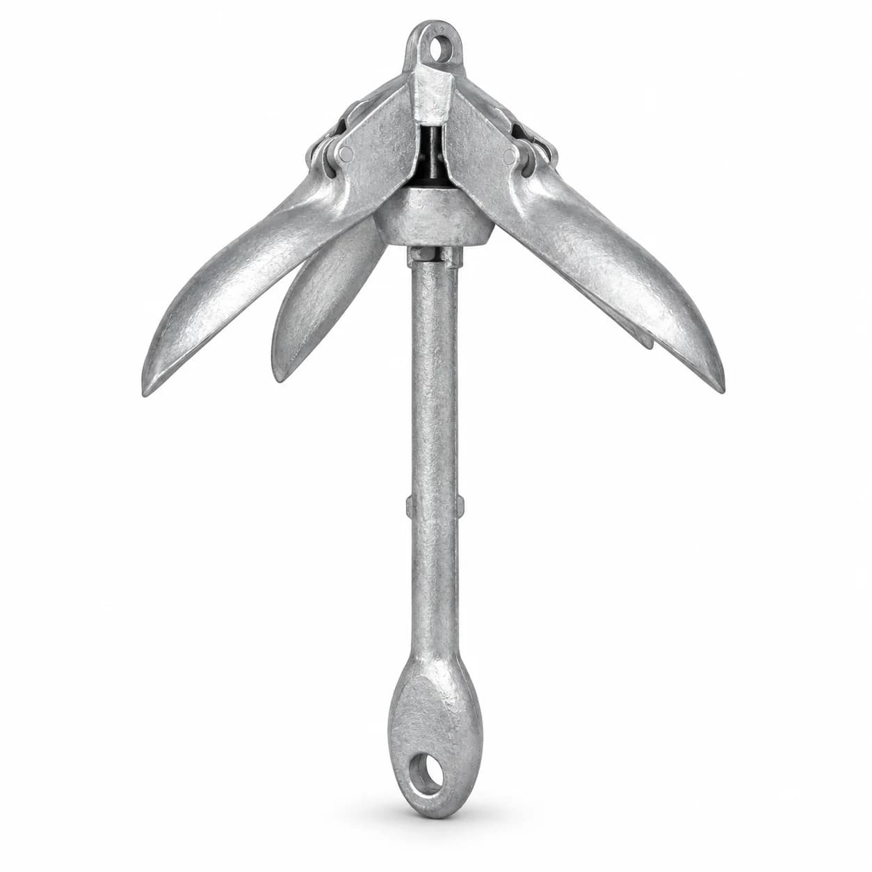 Folding Grapnel Anchor with Buoy Ball and Zinc Alloy Construction for Compact Storage on Kayaks Canoes Rafts and Fishing Boats