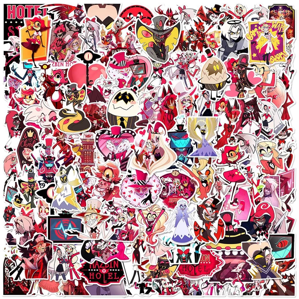 10/30/50/112pcs Anime Helluva Boss Cartoon Stickers Cool Animation Decal Suitcase Laptop Helmet Bike Decoration Sticker Toy Gift