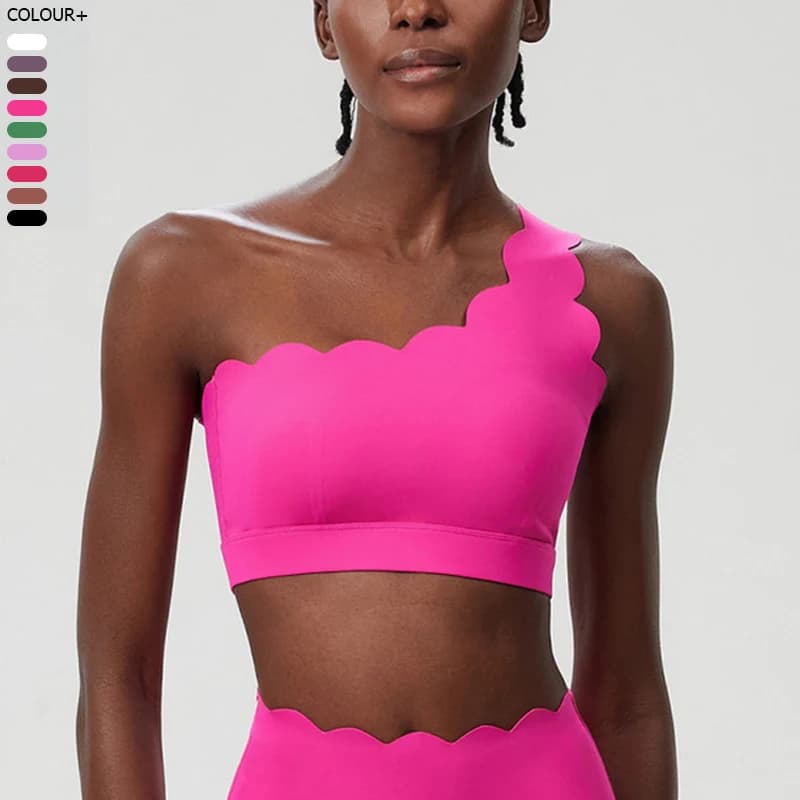 Women's fitness yoga bra Sexy sportswear with single strap Soft gym elastic Running Crop Top Women's Breathable Training Clothing
