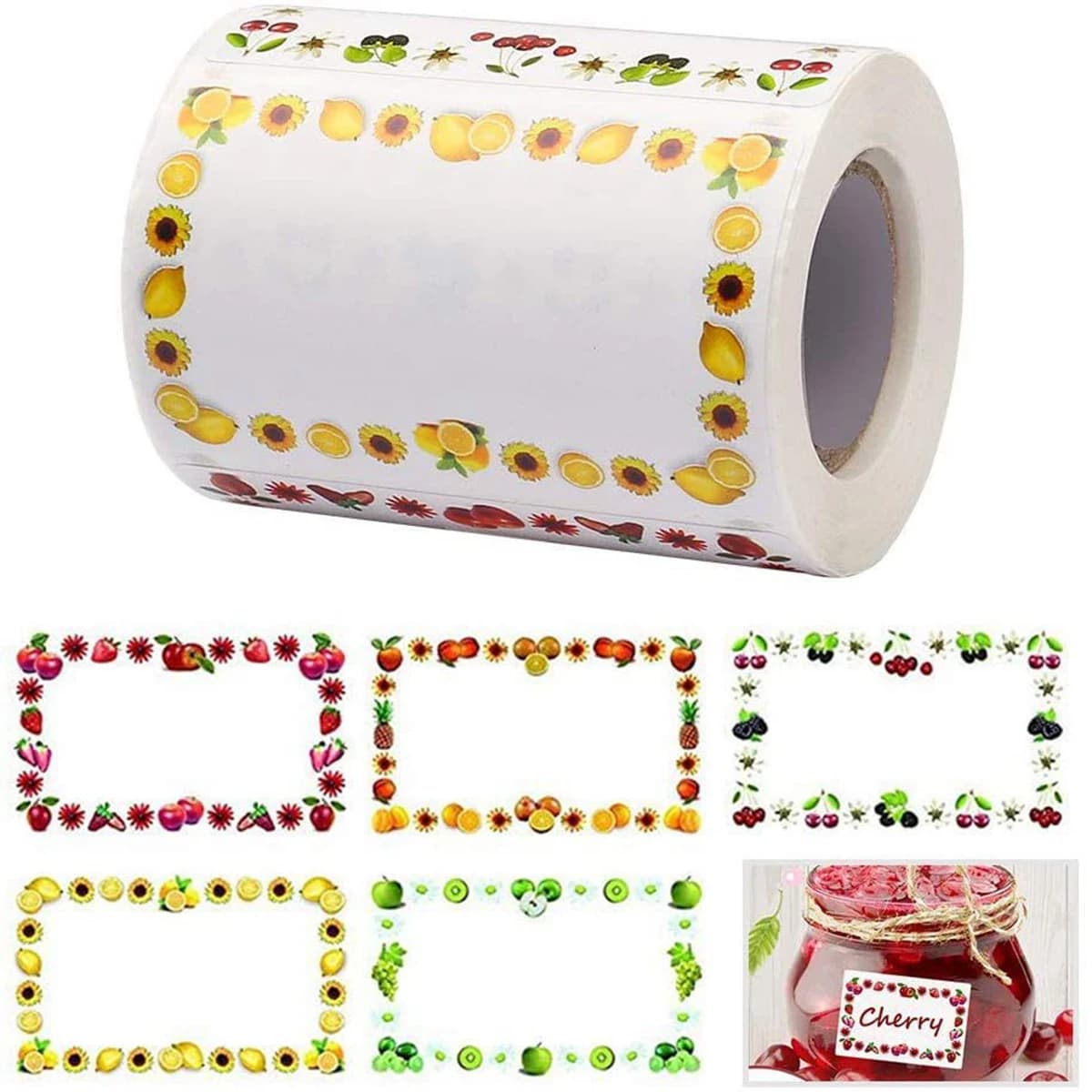Etichette per conserve rettangolari da 250 pezzi per contenitori per alimenti Barattoli Cucina Ristorante Organizzazione di stoccaggio, può scrivere, 1,2 "x 2"