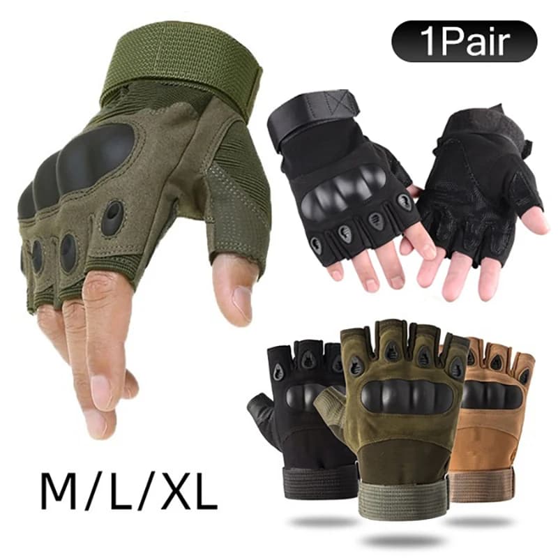 Guanti tattici mezze dita Guanti militari senza dita Guanti da paintball antiscivolo per uomo Moto Ciclismo Arrampicata Caccia