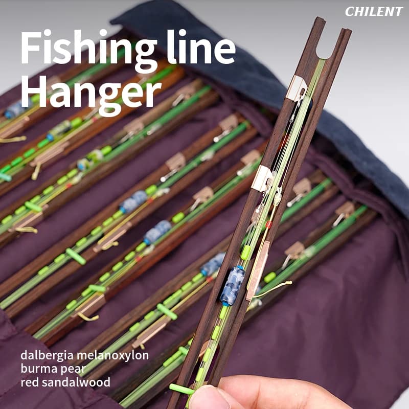 LINNHUE clip da presa per mulinello da pesca stabile con bobina sospesa in mogano di fascia alta in stile giapponese per lenza da pesca con cerniera nera