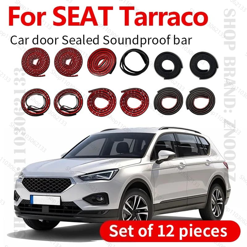 Per il 2018-2025 SEAT Tarraco Auto Porta Striscia di Tenuta In Gomma Doppio Strato di Tenuta Protezione Insonorizzata Striscia Antipolvere Striscia di Tenuta 12 PZ