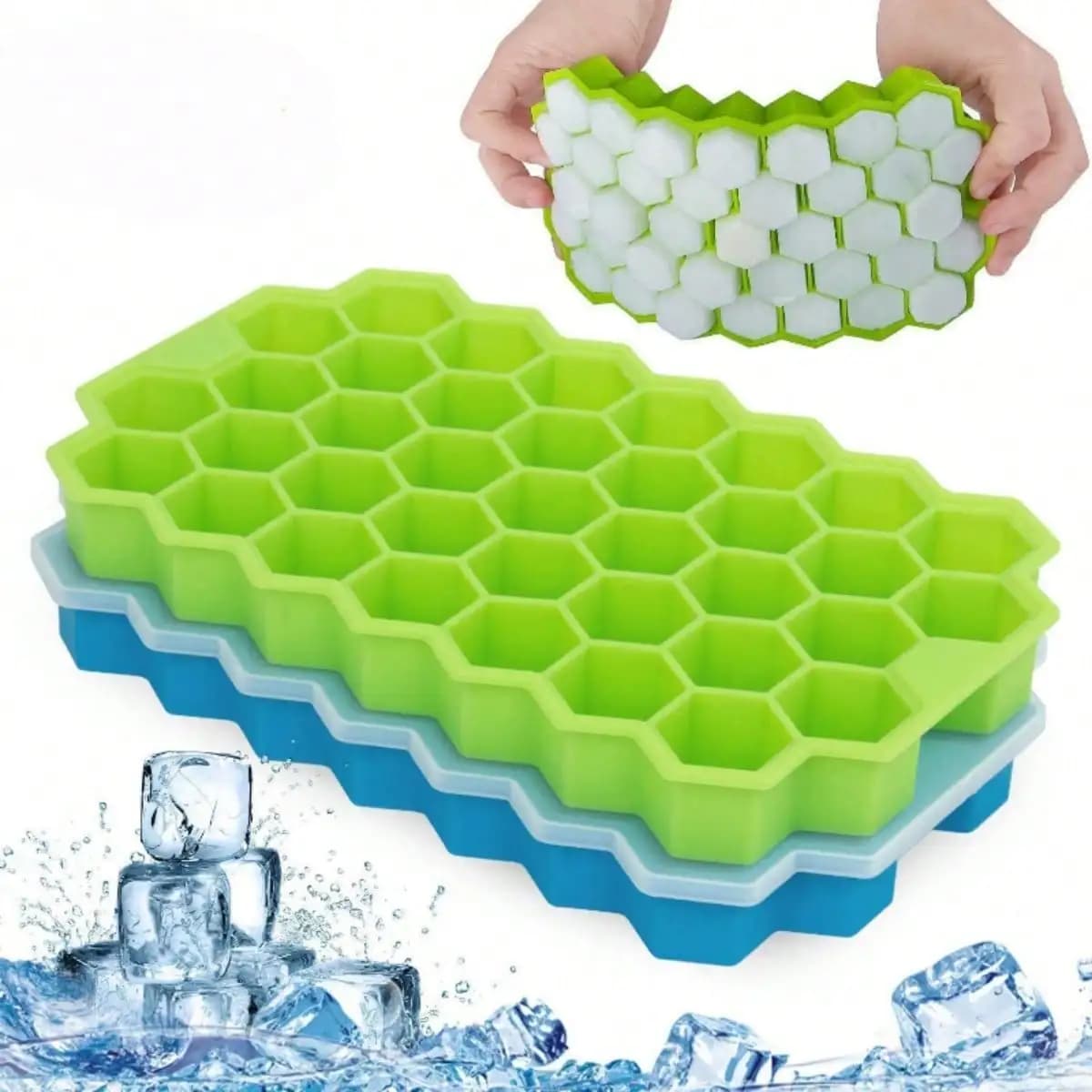 37 honeycomb ice cube tray, silicone DIY ice mold (non-inclusive cover) for drinks, cocktails and kitchen