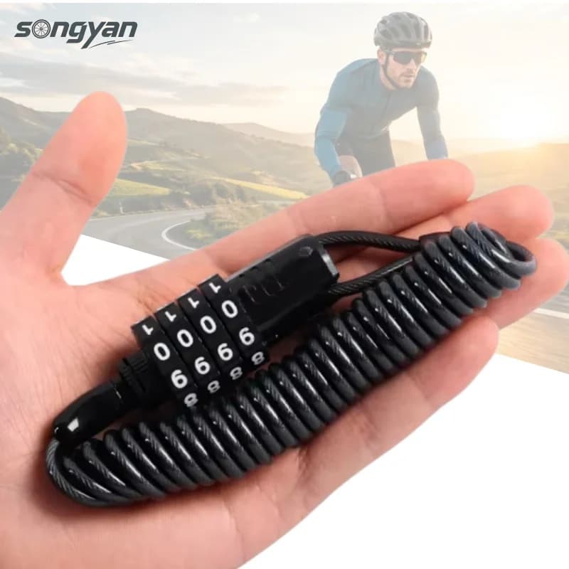 Portable Bicycle Padlock Steel Wire Chain Lock Mountain Bike Motorcycle Anti-theft Password Luggage helmet lock with wire rope