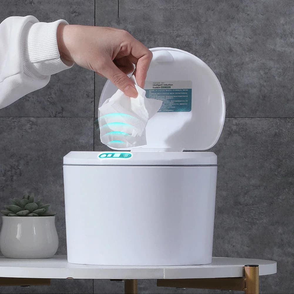 Trash bin with 3 liters electric sensor Removable trash bin table automatic trash bin Clean accessories for home office