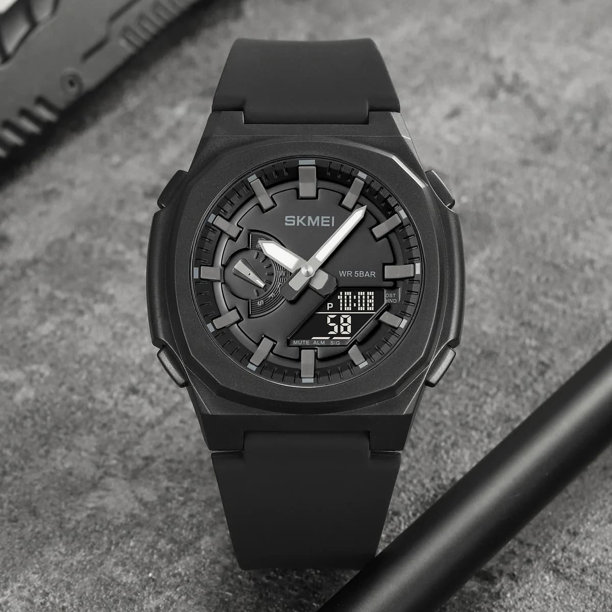 SKMEI 2091 5 Alarms Date Watch reloj hombre with Japanese Digital Movement Waterproof Sport Watches Man Count To Rovescia Chrono Wriswatch