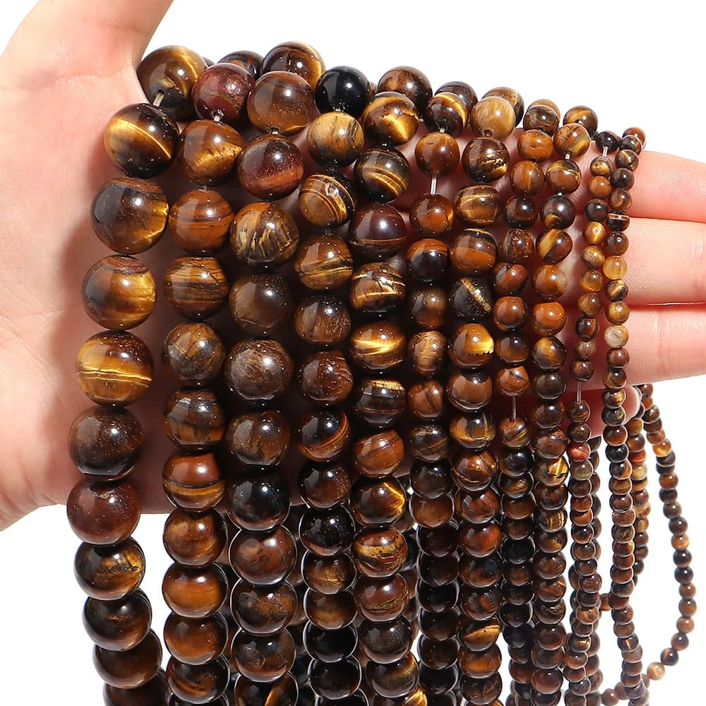 1 filo 4 6 8 10 12 14mm perline di pietra occhio di tigre giallo naturale perline sparse rotonde lisce per la creazione di gioielli braccialetto collana fai da te
