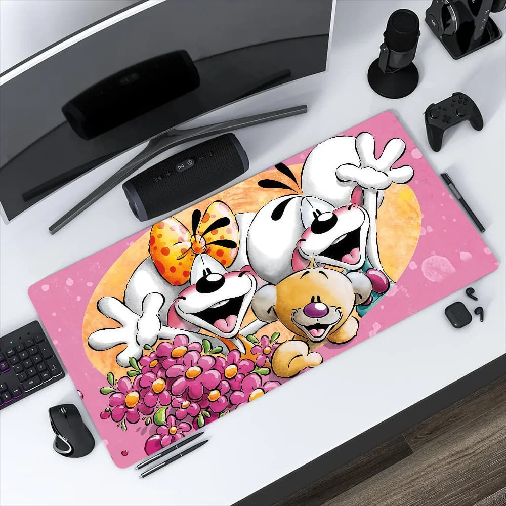 Tappetino per Mouse con Motivi Comici, Antiscivolo, Bordo Rinforzato, Carino e Kawaii, per Ufficio, Studenti, Gaming, Grande e Spesso, Cuscino per Scrivere