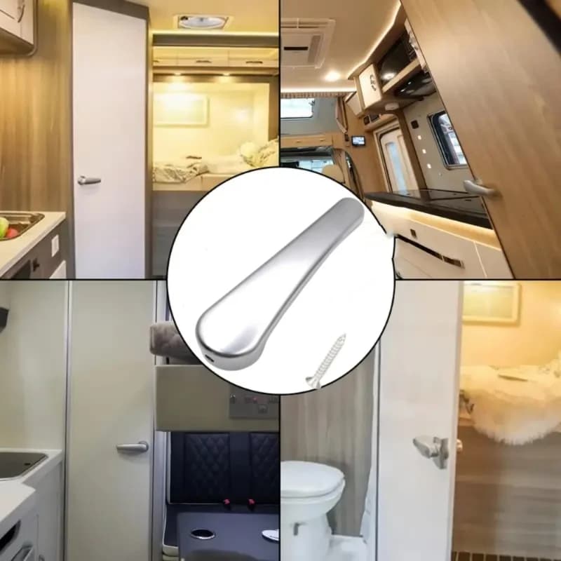 1PC argento RV serratura della porta del WC RV caravan barca chiusura maniglia manopola serrature parti di modifica del veicolo serratura della porta del bagno dell'auto