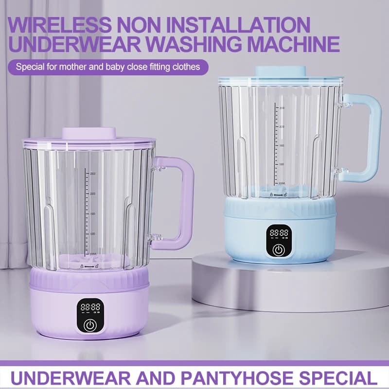 Lavatrice piccola mini tazza singola/doppia portatile wireless U9, 4000 mAh, adatta per tazze di lavaggio biancheria intima da viaggio in famiglia.