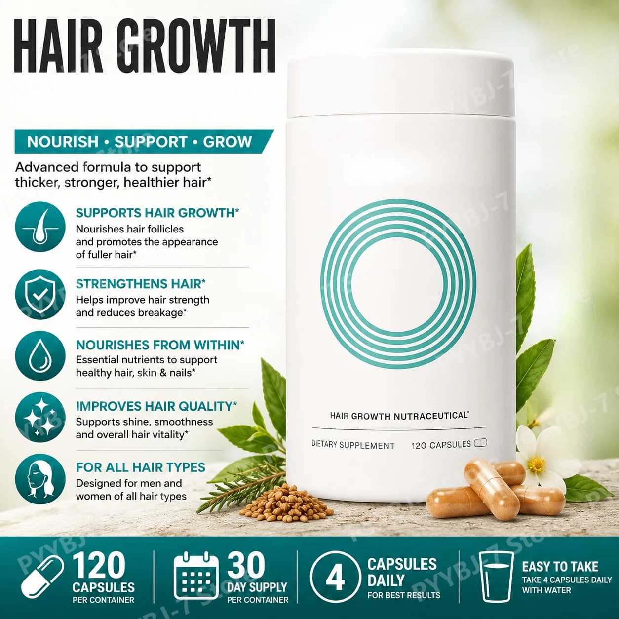 Capsule per il Benessere dei Capelli con Biotina e Collagene per Donne 45+ con Ashwagandha, Saw Palmetto, Zinco, Selenio, Vitamina C e D