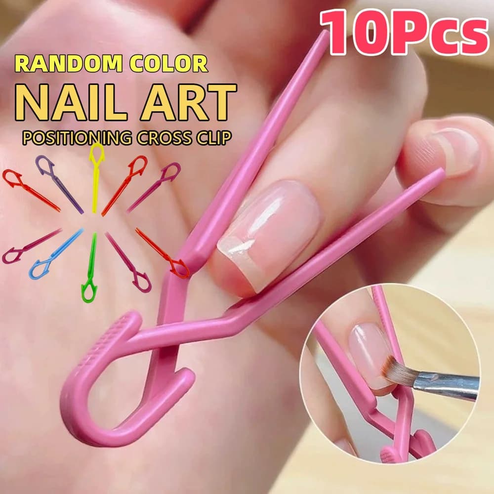 10 pcs color casual nail art to test cross clip nail coloring protection clip to prevent oil leak polish gel tools for manicure