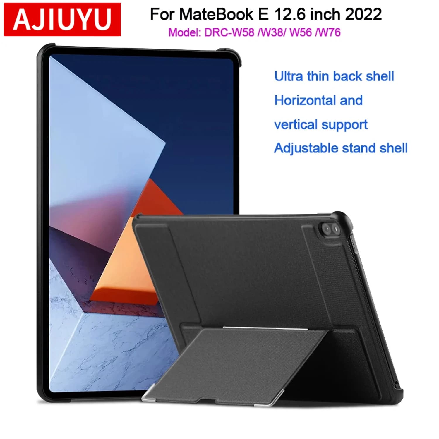 For Huawei MateBook E 2022 Case 12.6 inch Stand Cover Shell For Matebook E 12.6' 2022 DRC-W38 W58 W56 W76 Tablet Back Case