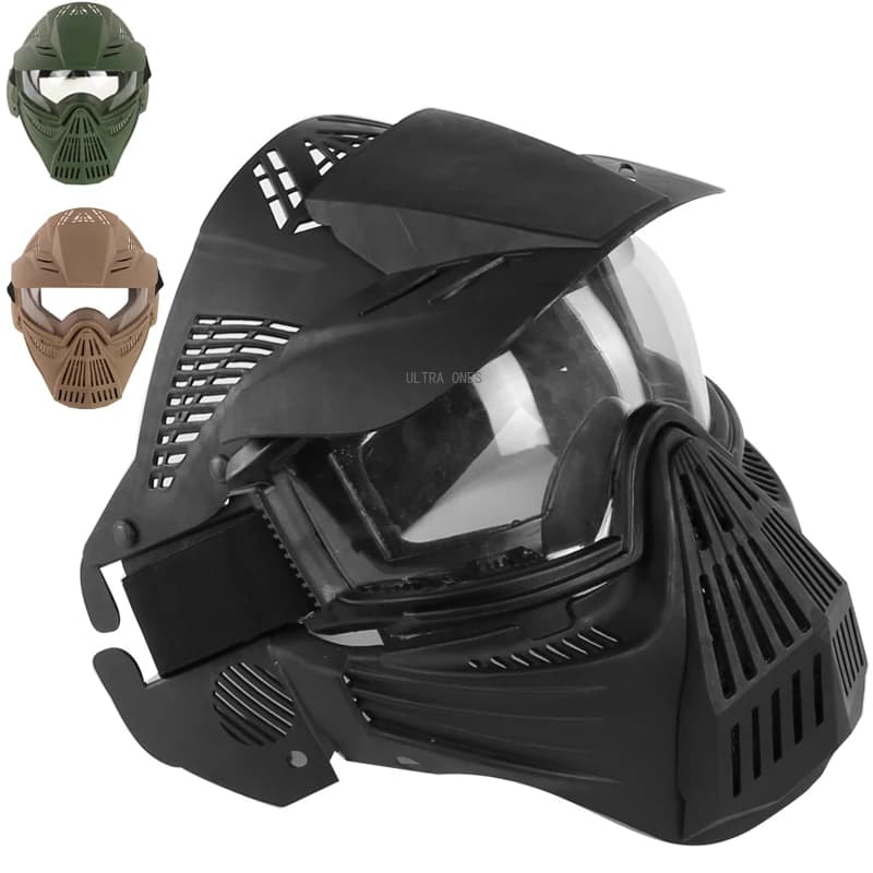 Maschera tattica con lente Tiro Paintball Training Cs Wargame Maschera integrale Protezione Airsoft Maschere da combattimento Set di occhiali